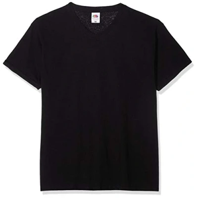Image of Fruit of the Loom Men&#039;s Original V Neck Tee, 5 Pack T Shirt, Black (Black 36), XXXXX Large (Size:5XL) (Pack 5)
