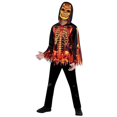 Image of Bristol Novelty 1000766S000 Fire Devil Kids Fancy Dress, Boys, Multicolour, 5 7 Years