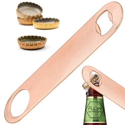 Image of FLOW Barware Bar Blade, 18cm Copper Bottle Opener Heavy Duty Crown Openers Professional Dual Version Blades