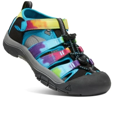 Image of KEEN Unisex Kids Newport H2 Sandal, Rainbow Tie Dye, 6 UK