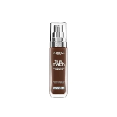 Image of L&#039;Oreal Paris True Match Liquid Foundation, Skincare Infused with Hyaluronic Acid, SPF 17, Available in 40 Shades, 12N Ebony, 30 ml