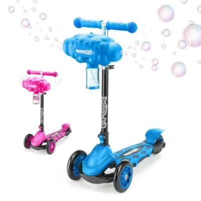 Image of Xootz Kids Bubble Go Foldable Scooter, 3 Wheel Tri Scooter with Machine, Tilt and Turn, Age 3+, Blue