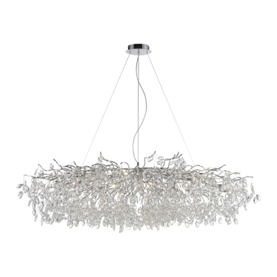 Image of Paul Neuhaus Ricicle chandelier, chrome, length 150 cm