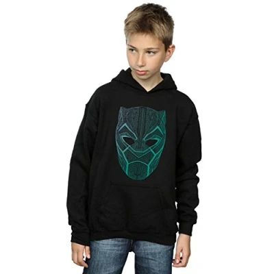 Image of Marvel Boys Black Panther Tribal Mask Hoodie 5 6 Years