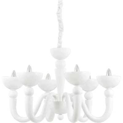 Image of Bon 6 Light Multi Arm Chandelier White Finish, E14