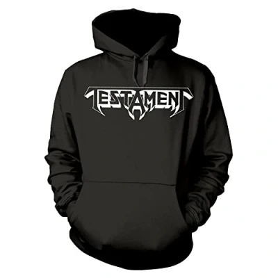 Image of Testament Hoodie Bay Area Thrash Band Logo Official Mens Black Pullover S