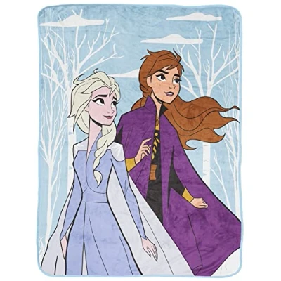 Image of Jay Franco Disney Frozen Sisters Together 130 x 150cm Fluffy Throw Blanket