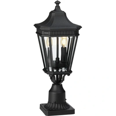 Image of Cotswold Lane 2 Light Medium Outdoor Pedestal Black IP44, E14