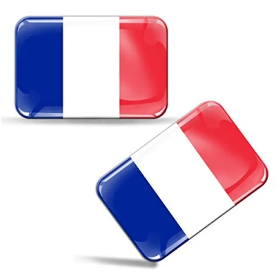Image of 2 x 3D Domed Silicone Stickers Decals France National French Flag Car Motorcycle Helmet F 33