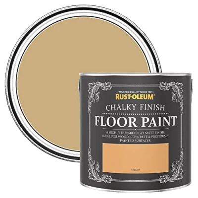 Image of Rust Oleum Yellow Scratch Resistant Floor Paint in Matt Finish Mustard 2.5L