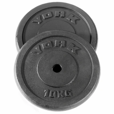 Image of York 2 x 10kg Cast Iron 1&quot; Weight Plates
