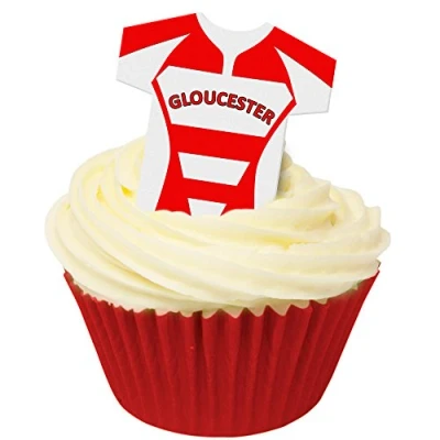 Image of Pack of 12 Perfectly Cut Gloucester Rugby Club Toppers by CDA Products 201 405