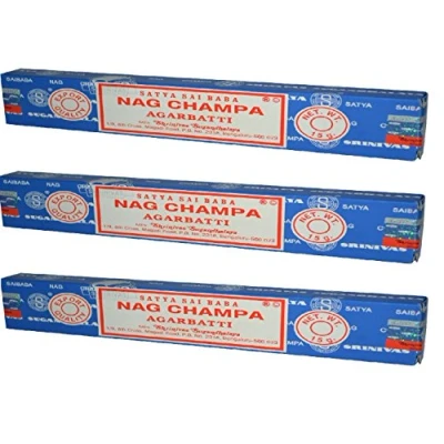 Image of 3 x Original Satya Sai Baba Genuine Nag Champa incense Sticks 15g packs