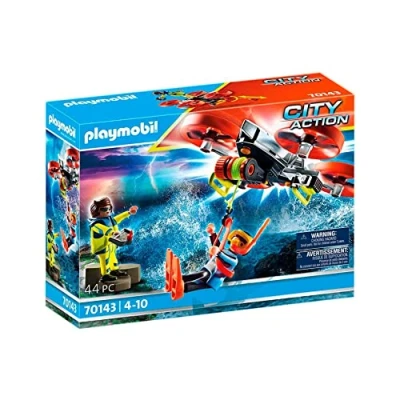 Image of Playmobil City Action 70143 Sea Rescue: Diver Rescue with Drone, For Ages 4+