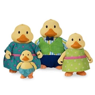 Image of Li&#039;l Woodzeez Acc Li’l Quickquack Duck Family 5pc Set with Miniature Figurines and Storybook Animal Toys Accessories for Kids Age 3+, Multi,W6259