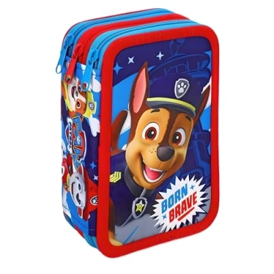 Image of Paw Patrol 45 Piece Triple Compartment Zip Filled Pencil Case