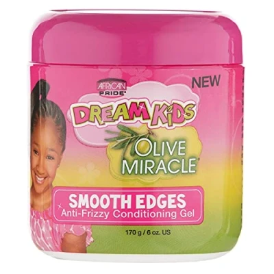 Image of African Pride Dream Kids Olive Miracle Anti Frizzy Conditioning Gel Smooth Edges 170 g/6 oz
