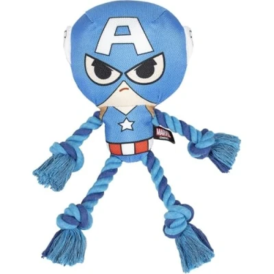 Image of CERDÁ LIFE&#039;S LITTLE MOMENTS Captain America dog rope toy toys indestructible for medium dogs and big tough Official Marvel Licensed