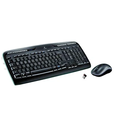 Image of Logitech MK330 Wireless Keyboard and Mouse Combo, QWERTY Spanish Layout Black