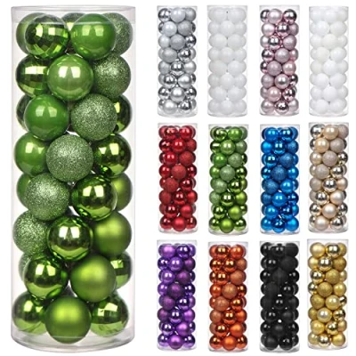 Image of Briful 40PCS 4CM Christmas Baubles, Tree Decorations Xmas Hanging Ornaments Small Shatterproof Balls for Home Festival Gifts