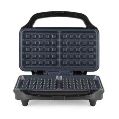 Image of Salter Kuro XL Waffle Maker Extra Thick Waffles, Iron Machine, PFOA Free, Non Stick Coating, Cooking Plates, Automatic Temperature Control, Savoury Snacks/Desserts, 900W, EK6346MBLK