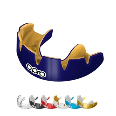 Image of OPRO Instant Custom Fit Braces Mouth Guard, Dentist Mouthguard Featuring Revolutionary Fitting cage, Ultimate Comfort, Protection &amp; Fit, Gum Shield for Rugby, Boxing, MMA (White)