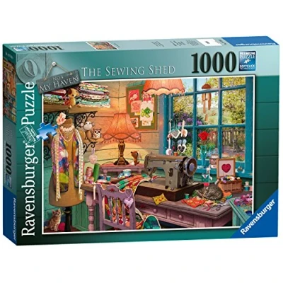 Image of Ravensburger My Haven No. 4 The Sewing Shed 1000 Piece Jigsaw Puzzle for Adults and Kids Age 12 Up