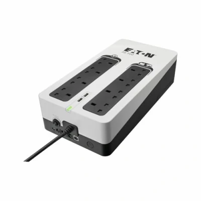 Image of Eaton 3S 700B UPS Off Line Uninterruptible Power Supply 3S700B 700VA (8 BS outlets, 2 USB Type A ports, Quiet, Shutdown software) interface (cable included) Black&amp;White