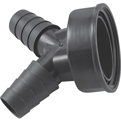 Image of Cornat Hose 2 way 45 Branch inch Female Thread Diameter Recycled Plastics Made in Germany Quality/Double Machine Connection / TEC356397R, Gray, 1 1/2 Zoll IG Ø 21 mm 23