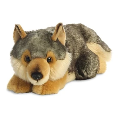 Image of AURORA, 26264, MiYoni Wolf Lying, 11In, Soft Toy,for ages 0+, Brown and Grey