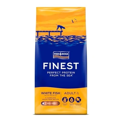 Image of Fish4Dogs Finest White Fish and Potato Dog Food Natural, Hypoallergenic Great for Dogs With Allergies Rich in Omega 3, 6 9 (Small Kibble 6kg)