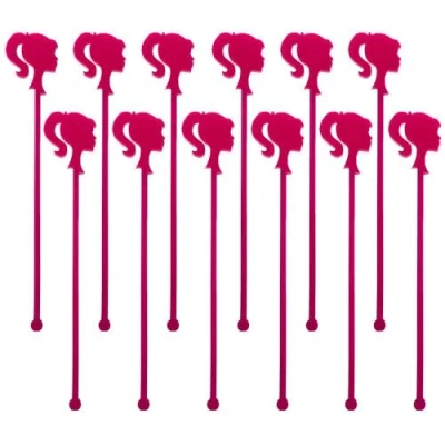 Image of Doll Style Acrylic Drinks Stirrers Pack of 12