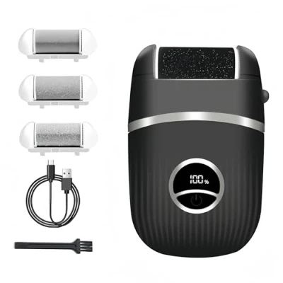 Image of Callus Remover for Feet, Electric Foot Removers, File Remover, Feet Care Tool Hard Cracked Dry Skin. (Black)