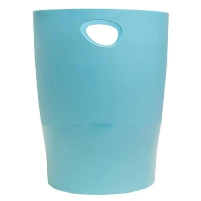 Image of Exacompta Ref 45391D 1 Waste Paper Bin with Handles ECOBIN Pop N&#039;Co Large Capacity 15 L Dimensions 26.3 x 33.5 cm Office or Home Cyan
