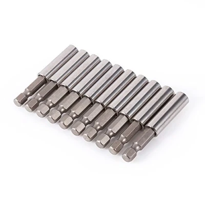 Image of 10pcs 1/4&quot; Hex Magnetic Extension Socket Drill Bit Holder Power Tools