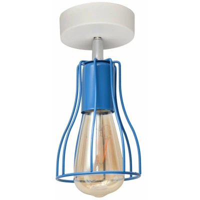 Image of Helam Tube Semi Flush Light White, Blue 10cm
