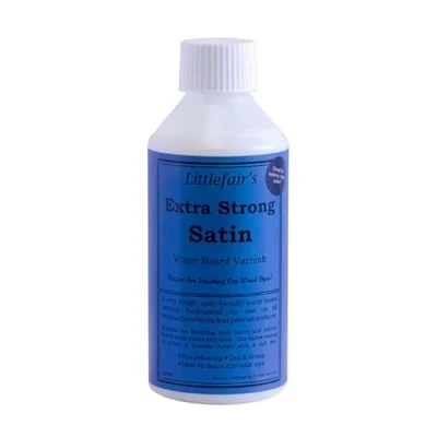 Image of Littlefair&#039;s Varnish for Wood 250ml X Strong &amp; Fast Drying Water Based Interior Polyurethane Finish Lacquer Clear Coat Coating Protector Satin