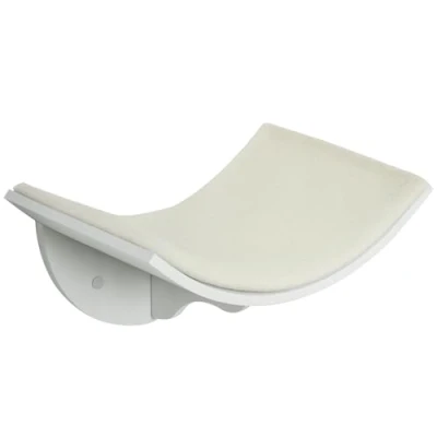 Image of PawHut Wood Cat Shelves Wall Mounted Shelter Curved Kitten Bed Perch Climber Furniture 41 x 28 21cm White