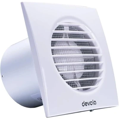 Image of Devola 100mm Extractor Fan With Pull Cord, 4 inch Bathroom Fan, Kitchen Made in Britain (4 Standard)