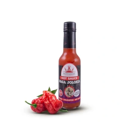Image of Poppamies Naga Jolokia Hot Sauce Gluten Free, Lactose Vegan Spiciness: 8/10 150ml
