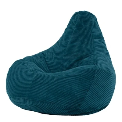 Image of icon Dalton Cord Recliner Bean Bag Chair, Teal, Large Lounge Chair Gaming Bags for Adult with Filling Included, Jumbo Adults Beanbag, Boho Decor Living Room Furniture
