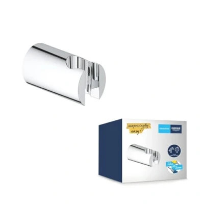 Image of GROHE Vitalio Universal QuickFix Wall Holder for Hand Showers (Including Screws and Dowels) Extra Easy to Fit with QuickGlue, Chrome, 26102000