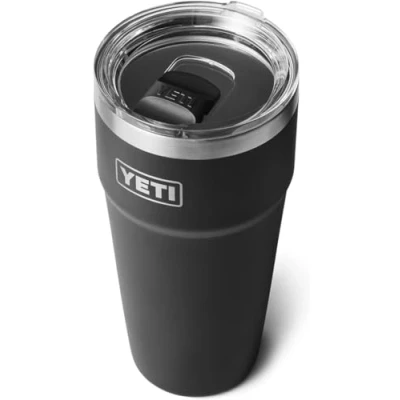 Image of YETI Rambler Cup, Vacuum Insulated Stainless Steel Stackable Cup with Magslider Lid, Black, 30 oz (887 ml)