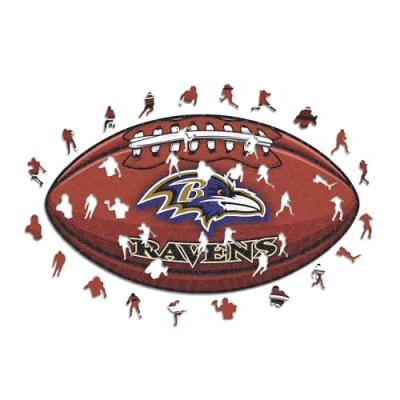 Image of Iconic Puzzles, Baltimore Ravens Crest, 100% eco sustainable wooden puzzle with official license , size L, 500 pieces