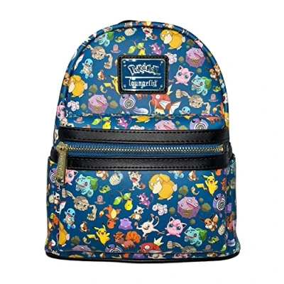 Image of Loungefly x Pokemon First Generation Printed Mini Backpack, Navy, One Size