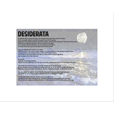 Image of Wee Blue Coo Desiderata Ehrmann Go Placidly Amid Noise Haste Quote Wall Art Print