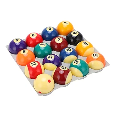 Image of Billiard Pool Balls, 2 1/4&quot; American Standard Resin Professional Complete 16 Table Balls Set, Impact Resistant Long Lasting Bright Colours Small Cue Ball Full Set