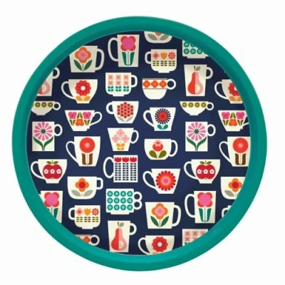 Image of Kate Rhees Teacup Deepwell Tin Tray 300mm (d)