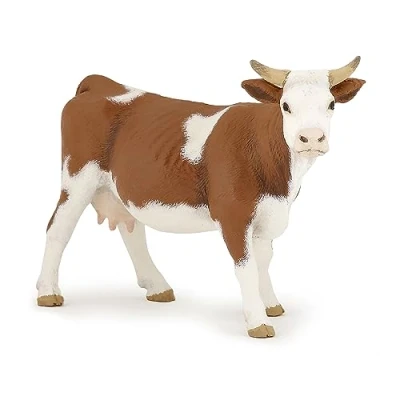 Image of PAPO FARMYARD FRIENDS Animals Figurine, 51133 Simmental Cow, Multicolour