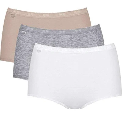 Image of Sloggi Women&#039;s Basic+ Maxi Brief, White Light Combination 14 (3 Pack)